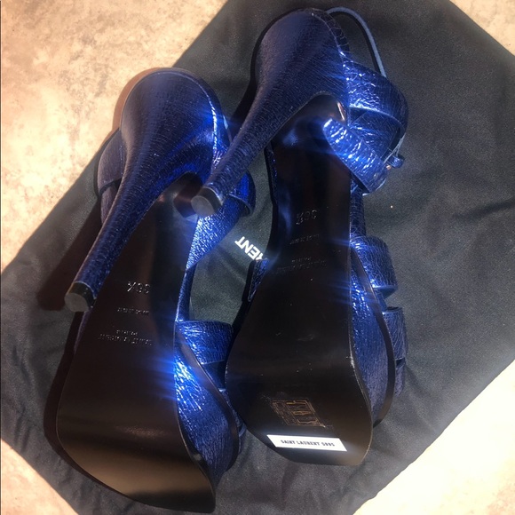 ‼️‼️‼️‼️‼️‼️SOLDDDDDDDDD‼️‼️‼️‼️‼️Saint Laurent Tribute Sandal   (Metallic Blue) - Picture 4 of 6